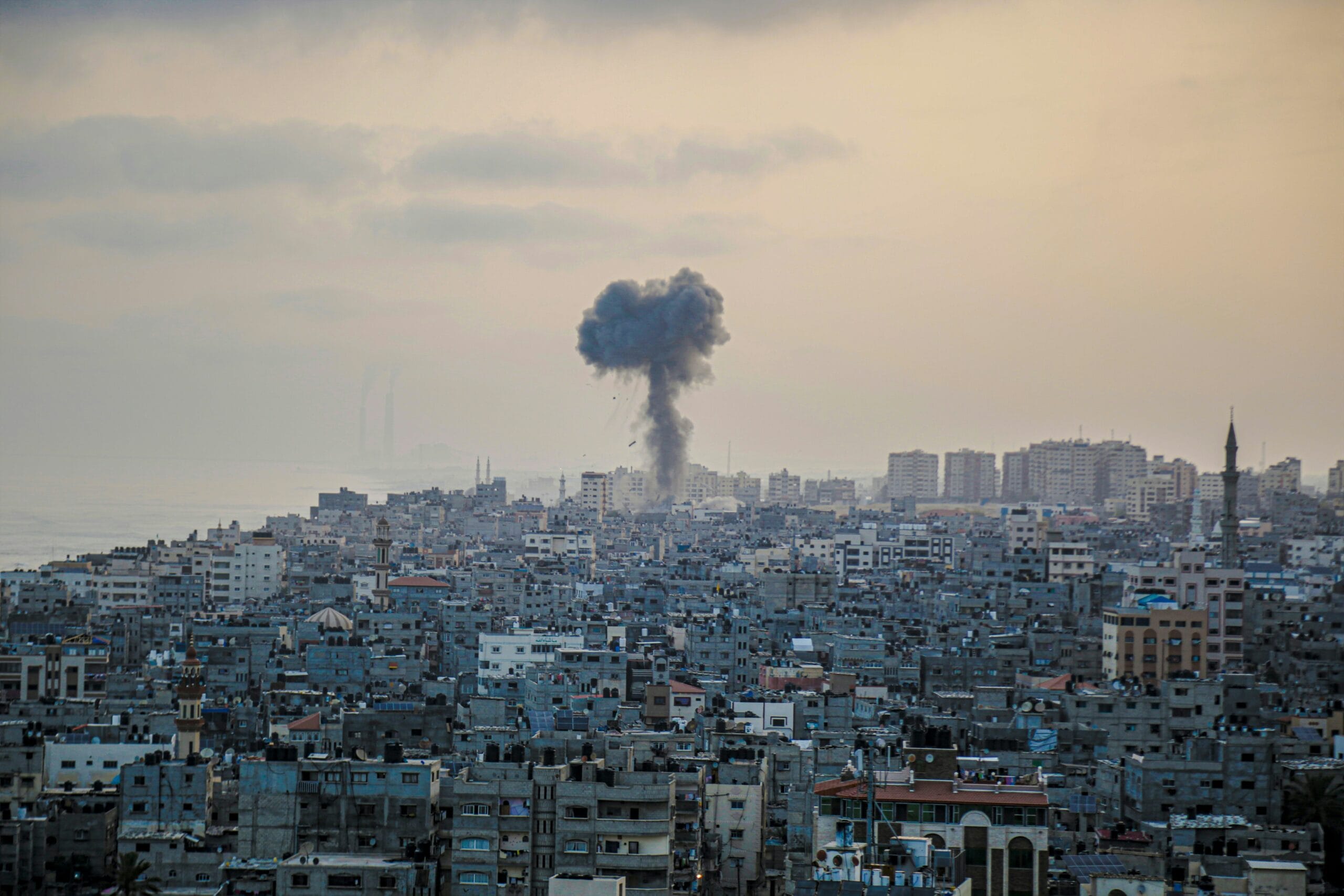 An aerial view of Gaza during the Gaza War,